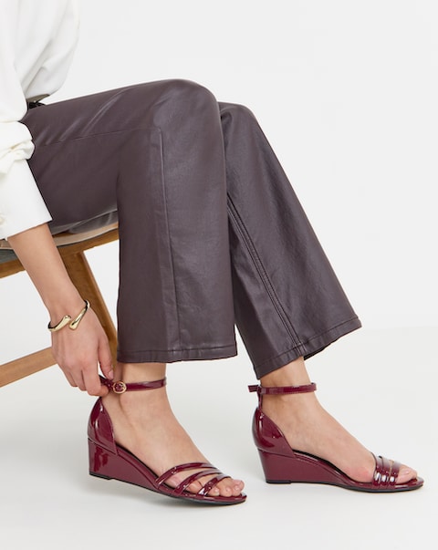 Haze Two Part Low Wedge Sandals - Wide Fit (E)