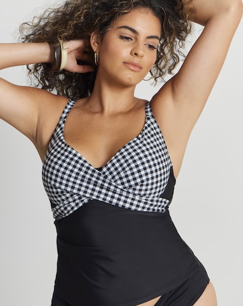 Figleaves Tailor Underwired Twist Front Tankini Top