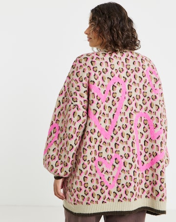 Leopard Heart Print Cardigan