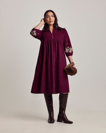 Julipa Embroidered Cord Midi Dress