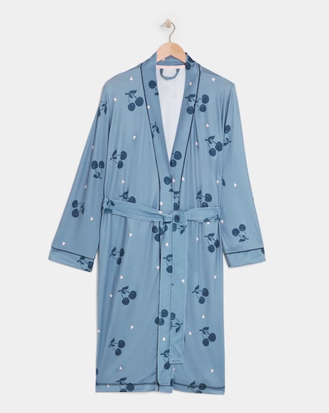 Pretty Secrets Cherry Print Supersoft Dressing Gown