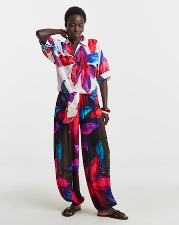 Printed Tie Front Shirt