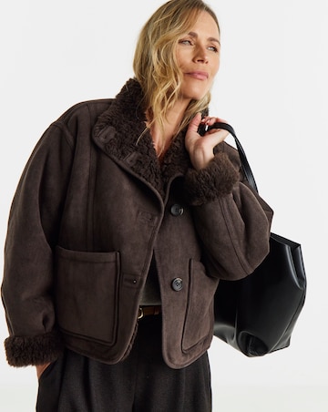 Chocolate Reversible Aviator Jacket