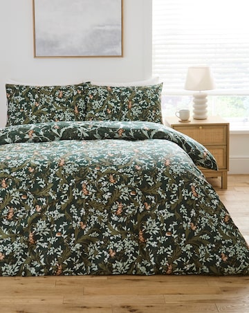 Forest Leaf Scroll Cotton Blend Duvet Cover Set