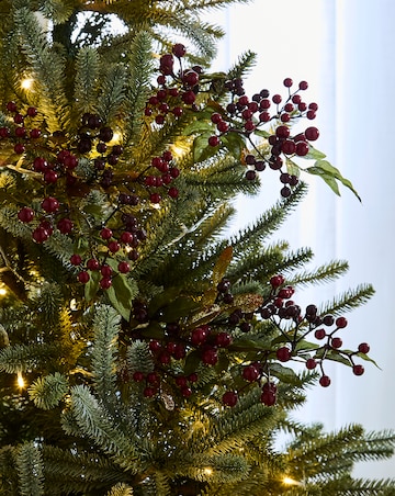 Mixed Berry Red Stem and Leaves Tree Pick - Set of 3