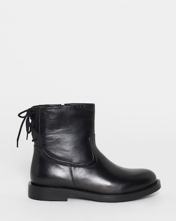 Jasmin Leather Flat Ankle Boots - Extra Wide Fit (EEE)