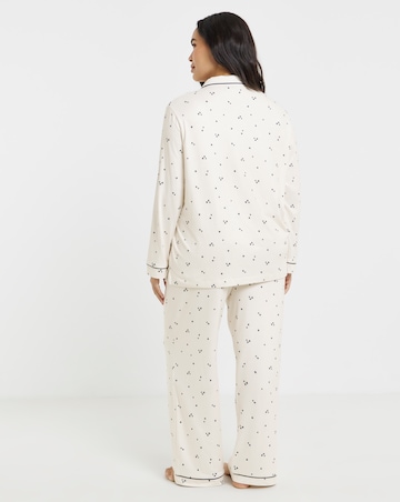 Pretty Secrets Star Print Soft Knit Button Through Pyjama Set