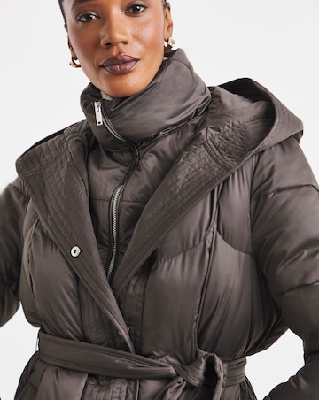 Mocha Zip Front Padded Coat