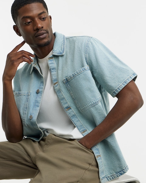 Only & Sons Boxy Denim Shirt - Blue