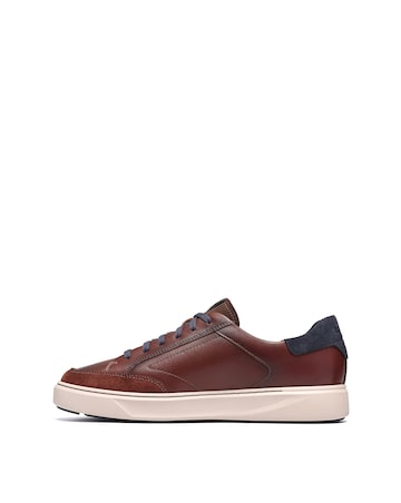 Clarks Code C Tie Leather Shoe - Dark Brown