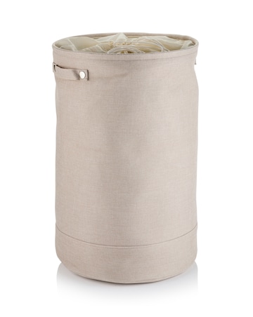 Minky 86L Round Laundry Hamper with Drawstring
