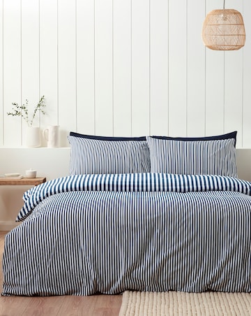 Catherine Lansfield Brushed Stripe Duvet Cover Set