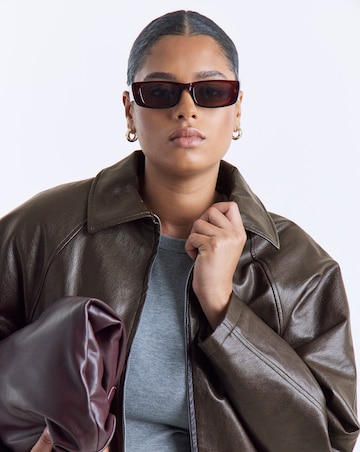 Chocolate Bubble Hem Faux Leather Jacket
