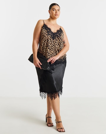 Simply Be Leopard Print Lace Trim Cami