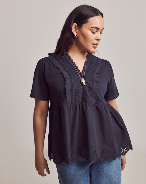 Julipa Lace Trim Blouse