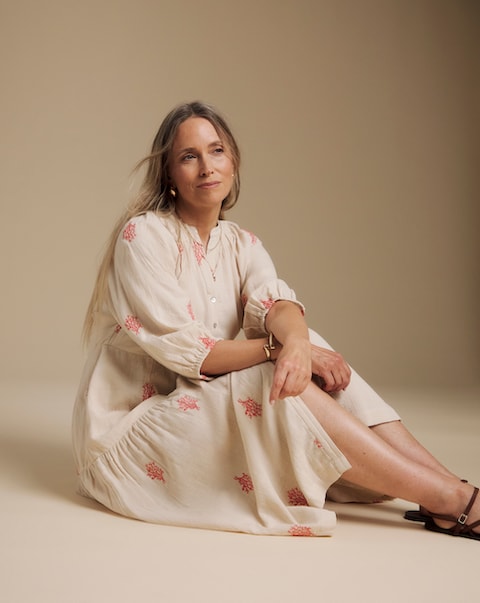 Julipa Cheesecloth Embroidered Dress