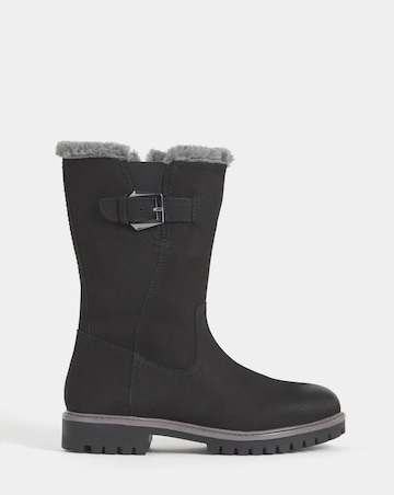 Maryse Faux Fur Trim Flat Calf Boots - Extra Wide Fit (EEE)