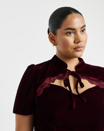 Simply Be Velvet Lace Trim Top