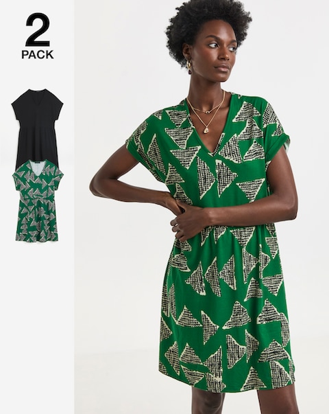 2 Pack Cap Sleeve Dress