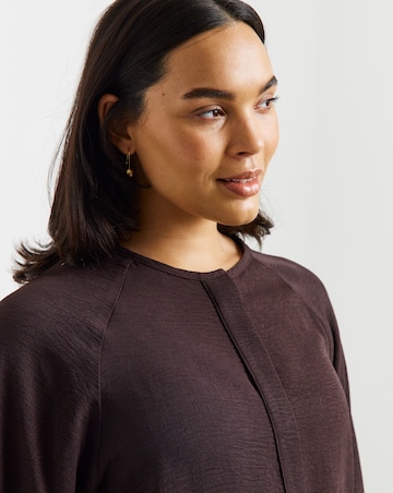 Simply Be Chocolate Bubble Sleeve Top