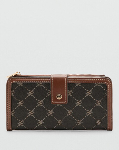 Mango Large Wallet With Logo Print