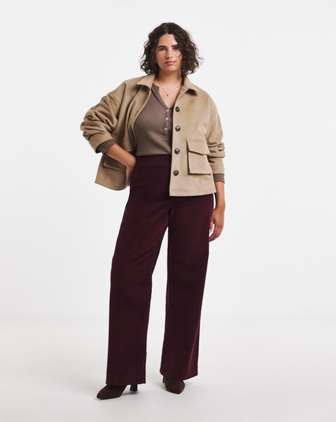 Burgundy Cord Weekender Wide Leg Jegging