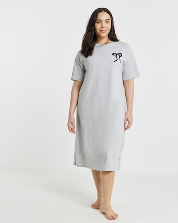 Pretty Secrets Value Grey Marl Bow Nightie