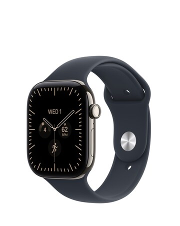 Apple Watch Series 12 GPS + Cellular 46mm - Titanium/Navy Blue Sport Band - S/M