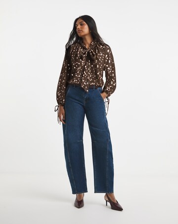 Simply Be Animal Print Pussy Bow Blouse