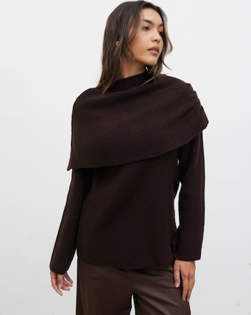 Pretty Lavish Tarla Exaggerated Drape Knit Jumper