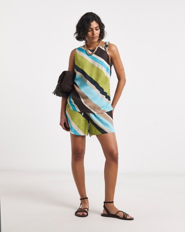 Twist Detail Linen Mix Vest Top