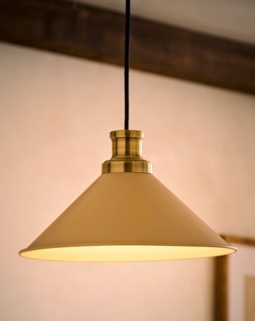 ValueLights Morgan Beige Taper Shade with Brushed Brass Fitting