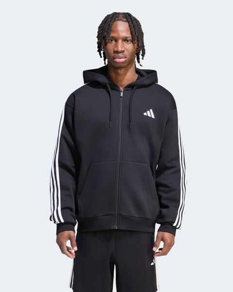 New In - adidas 3 Stripes Fleece Full Zip Hoodie
