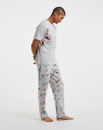 Sledging Animals Print Christmas Family Pyjamas - Mens