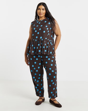 Simply Be Chocolate Spot Peplum Shell Top