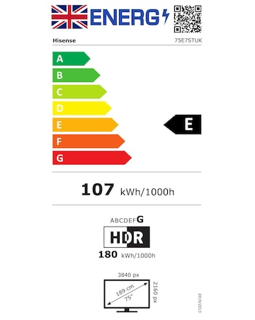 Hisense 75E7STUK 75in QLED 4K Ultra HD HDR Smart TV
