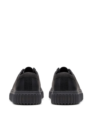 Clarks Torhill Lo Leather Shoe - Black