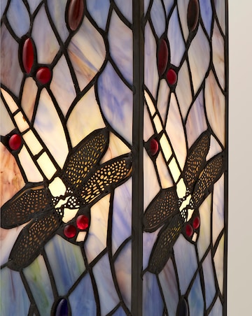 ValueLights Dragonfly Design Tiffany Square Table Lamp