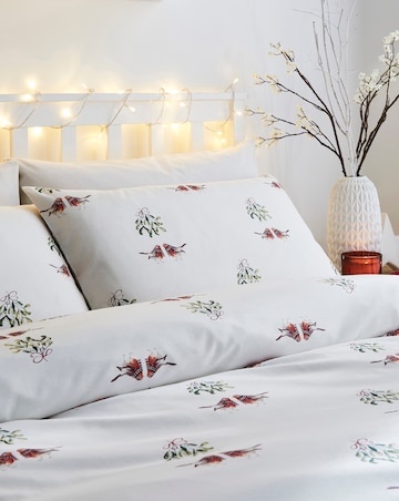 Festive Robins Cotton Blend Duvet Cover Set