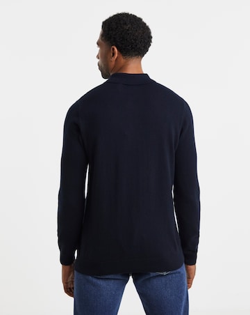 Lyle & Scott Cotton Merino Knitted Polo - Navy