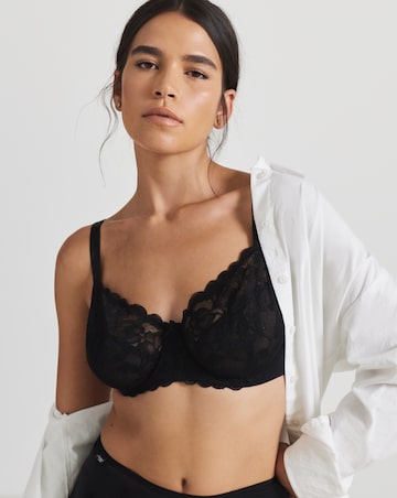 Figleaves Comfort Cotton Modal Sleep Bra (DD-GG) Charcoal