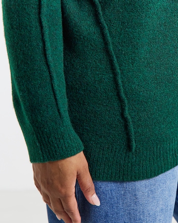 Crew Neck Exposed Seam Longline Jumper
