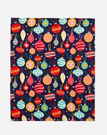 Christmas Baubles Fleece Throw