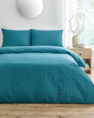 Houndstooth Cotton Blend Duvet Cover Set