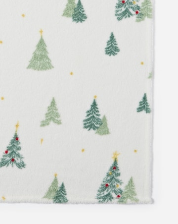 Woodland Forest Christmas Trees Sherpa Fleece Throw