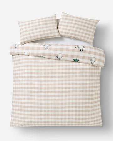 Festive Penguin Gingham Cotton Blend Duvet Cover Set