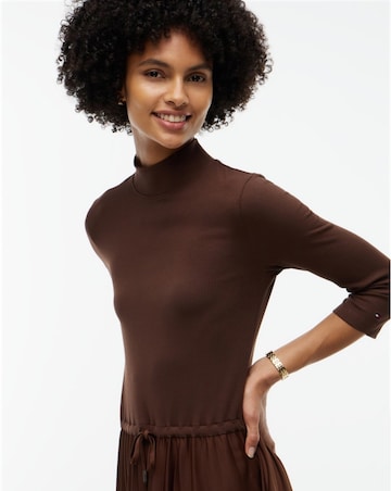 Tommy Hilfiger Slim Rib Mix Midi Dress