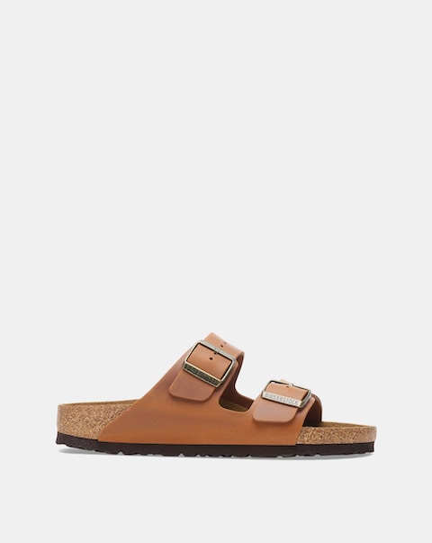 Birkenstock Classic Suede Leather Arizona Sandals - Cognac