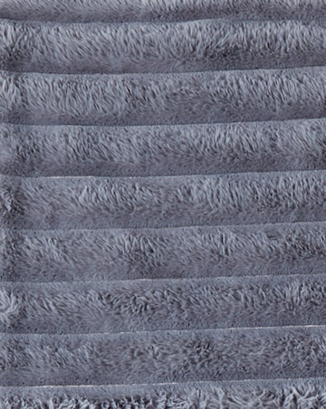 Ribbed Faux Fur Throw - Charcoal