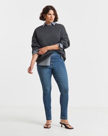 Mid Wash Stretch Skinny Pull On Jeggings